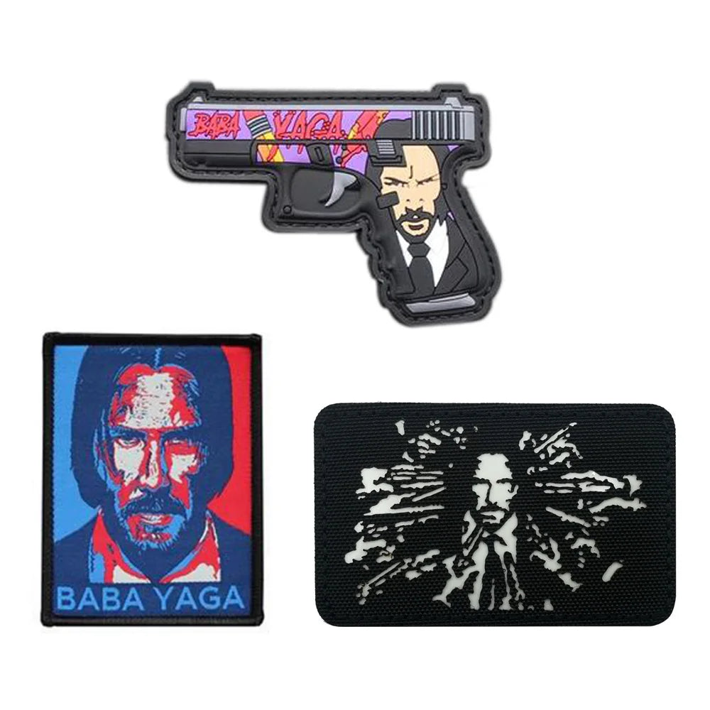 Newly Designed BABAYAGA Patch John Wick Clothing Woven Morale Armband Wrap Backpack with Hook Loop Patches for Clothing