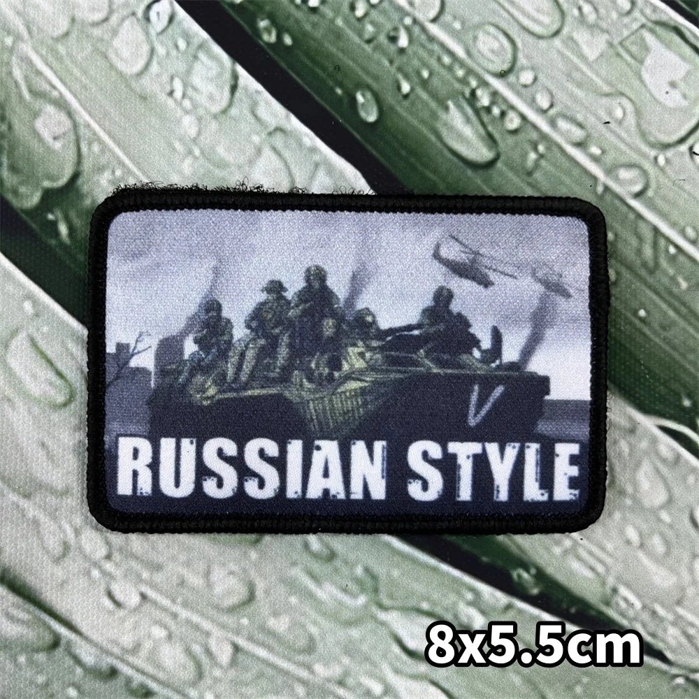 Russian V Patches Style Morale Badge Patches Tactical Backpack Hook and Loop Printed Stickers