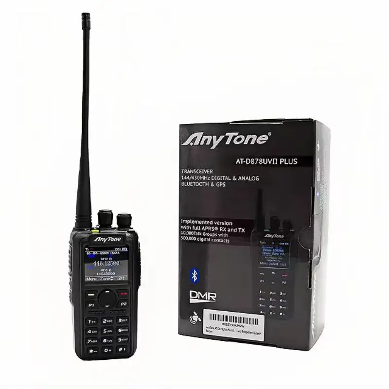 Anytone AT-D878UVII Plus DMR Analog Radio GPS APRS RX & TX VHF/UHF Ham Radio