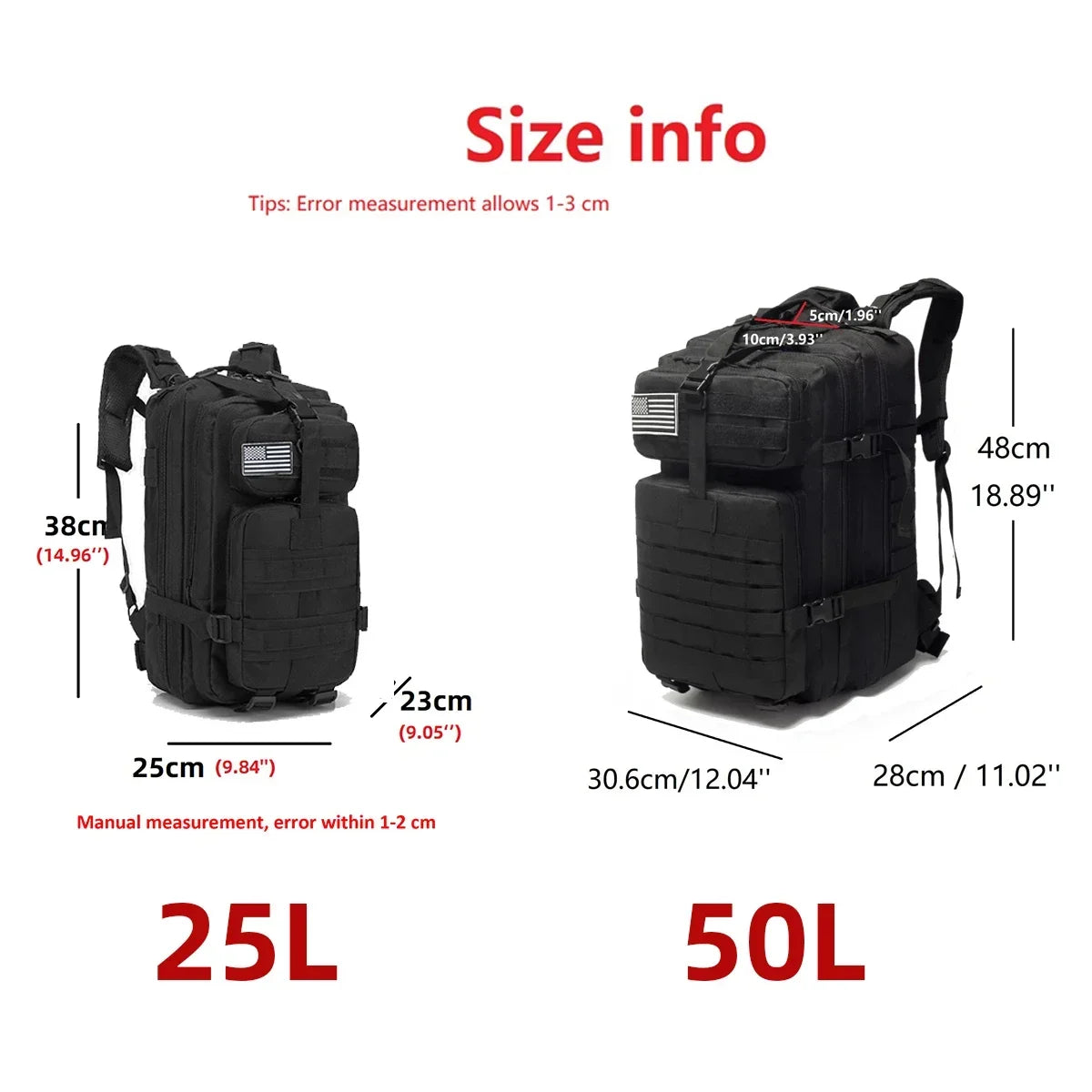 Everyday Carry 1000D Nylon & Waterproof Bugout Bag 25L/50L