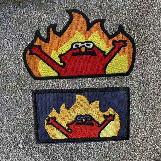 Cartoon Elmo, in The Fire Embroidery Hook and Loop Patches