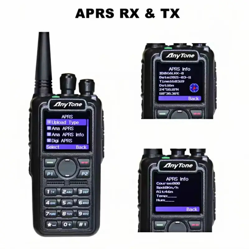 Anytone AT-D878UVII Plus DMR Analog Radio GPS APRS RX & TX VHF/UHF Ham Radio