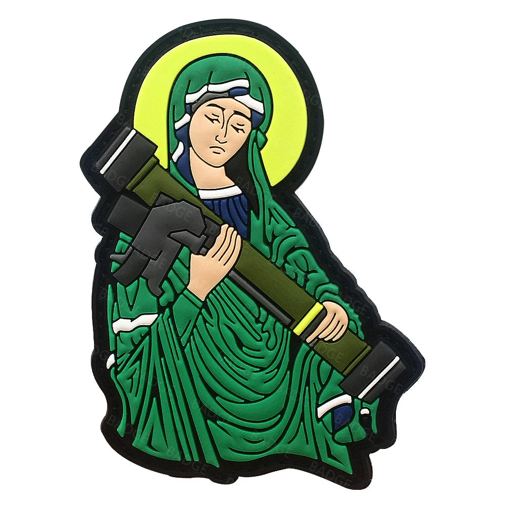 Blessed Virgin Mary Goddess Embroidery Patches for Clothing Motorcycle Jacket Backpack PVC Female Deity Badge Patch Applique