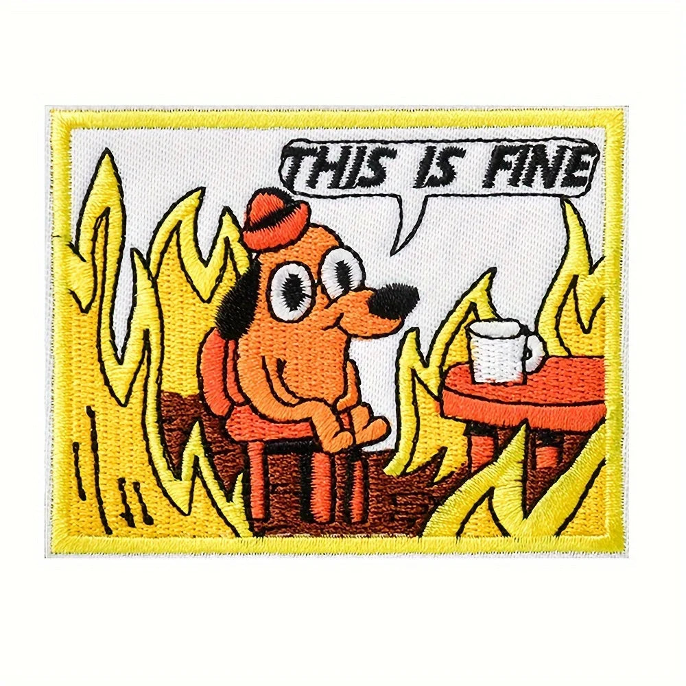 "This Is Fine" Morale Patch Hook & Loop