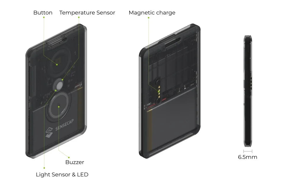 Sensecap T1000 Lora Meshtastic Tracker T1000-E with LR1110,nRF52840, AG3335 GPS, IP65 I Positioning, Motion Sensor