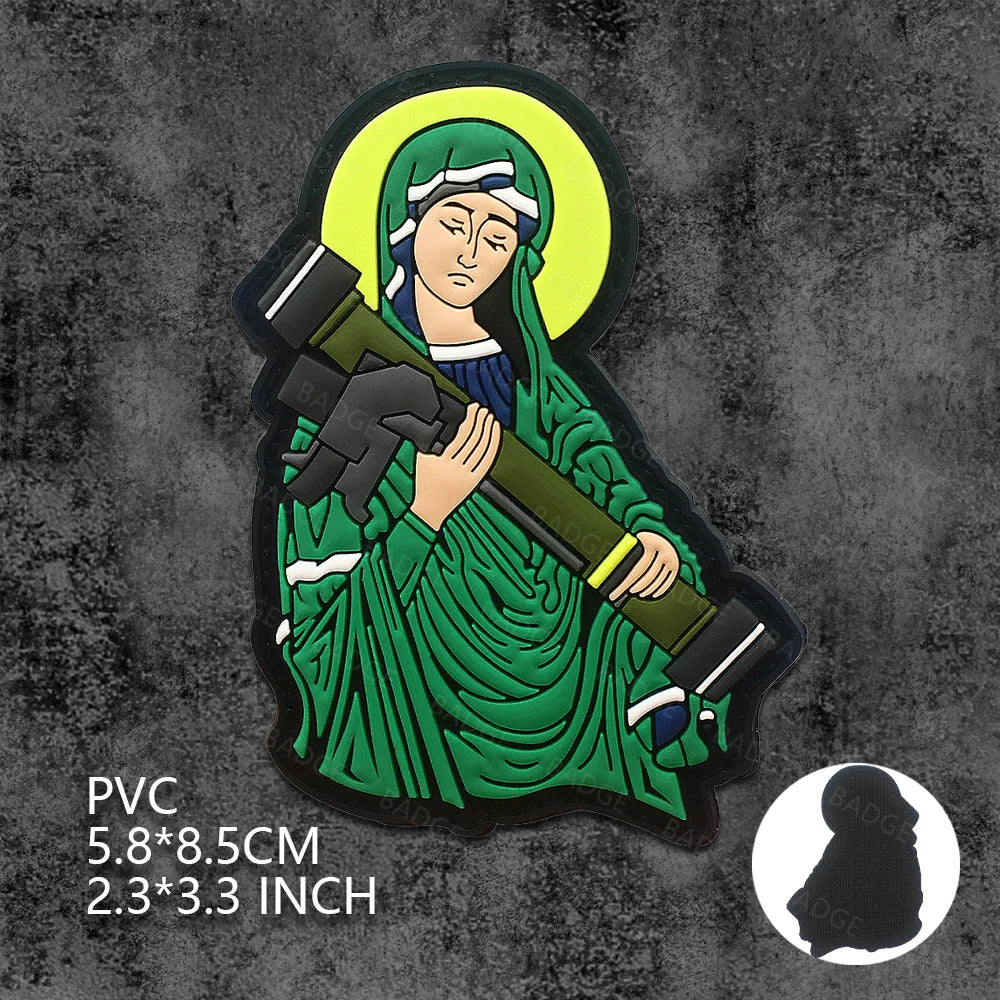 Blessed Virgin Mary Goddess Embroidery Patches for Clothing Motorcycle Jacket Backpack PVC Female Deity Badge Patch Applique