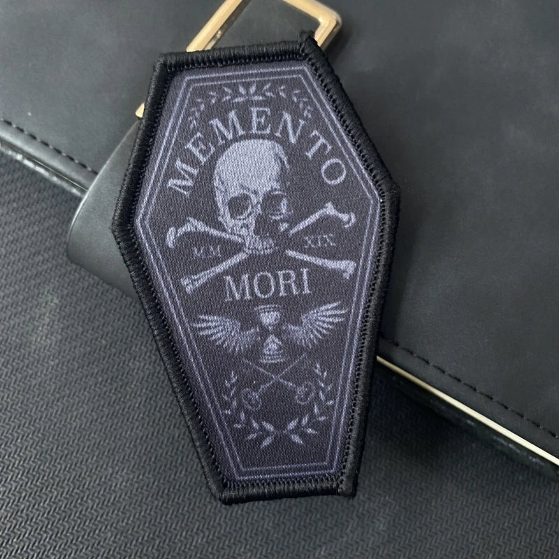 Tactical Skeleton Memorial Morale Badge Memento Mori Skull Hook and Loop Armband Clothes Backpack Sticker