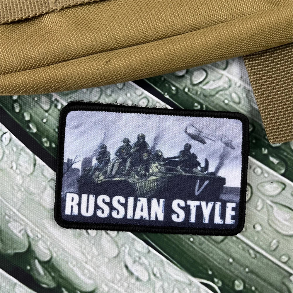 Russian V Patches Style Morale Badge Patches Tactical Backpack Hook and Loop Printed Stickers