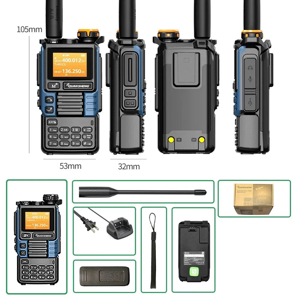 Quansheng UV-K6 Upgrade UV-K5 (99) Interphone 5W Air Band Radio Tyep C Charging UHF VHF DTMF FM Scrambler NOAA Wireless Frequenc