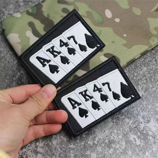 Playing Card AK47 Embroidery Patch