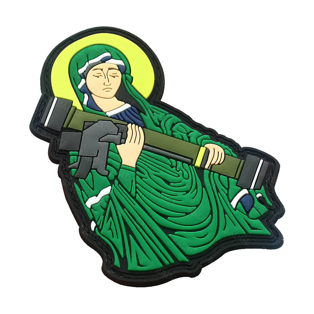 Blessed Virgin Mary Goddess Embroidery Patches for Clothing Motorcycle Jacket Backpack PVC Female Deity Badge Patch Applique