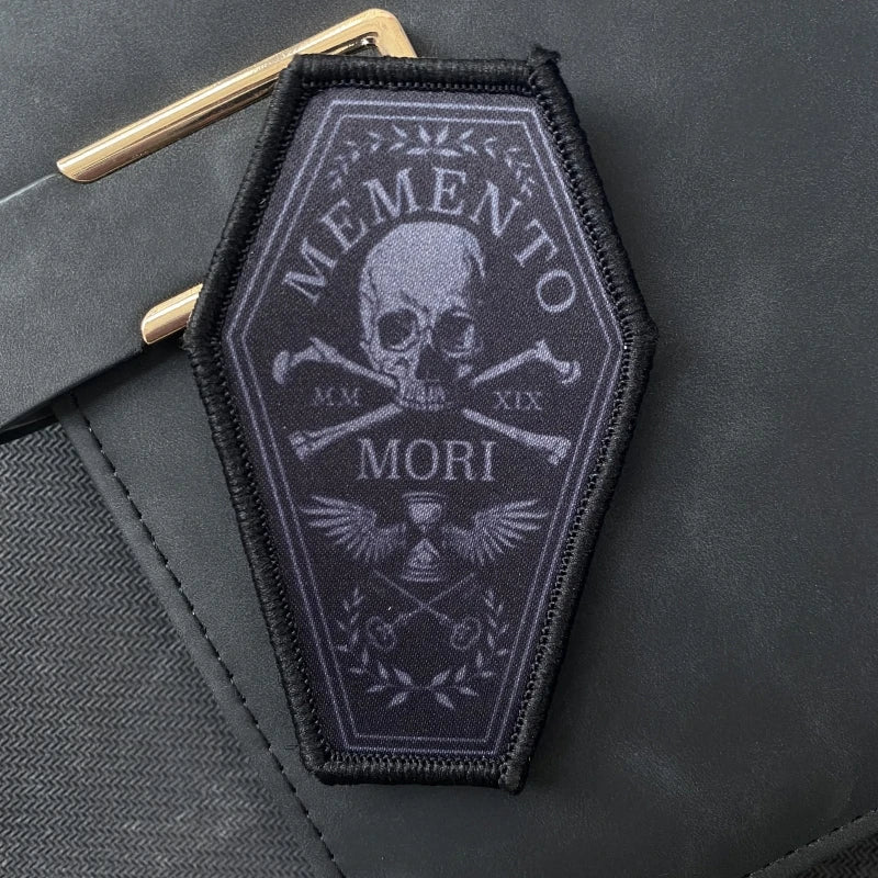 Tactical Skeleton Memorial Morale Badge Memento Mori Skull Hook and Loop Armband Clothes Backpack Sticker