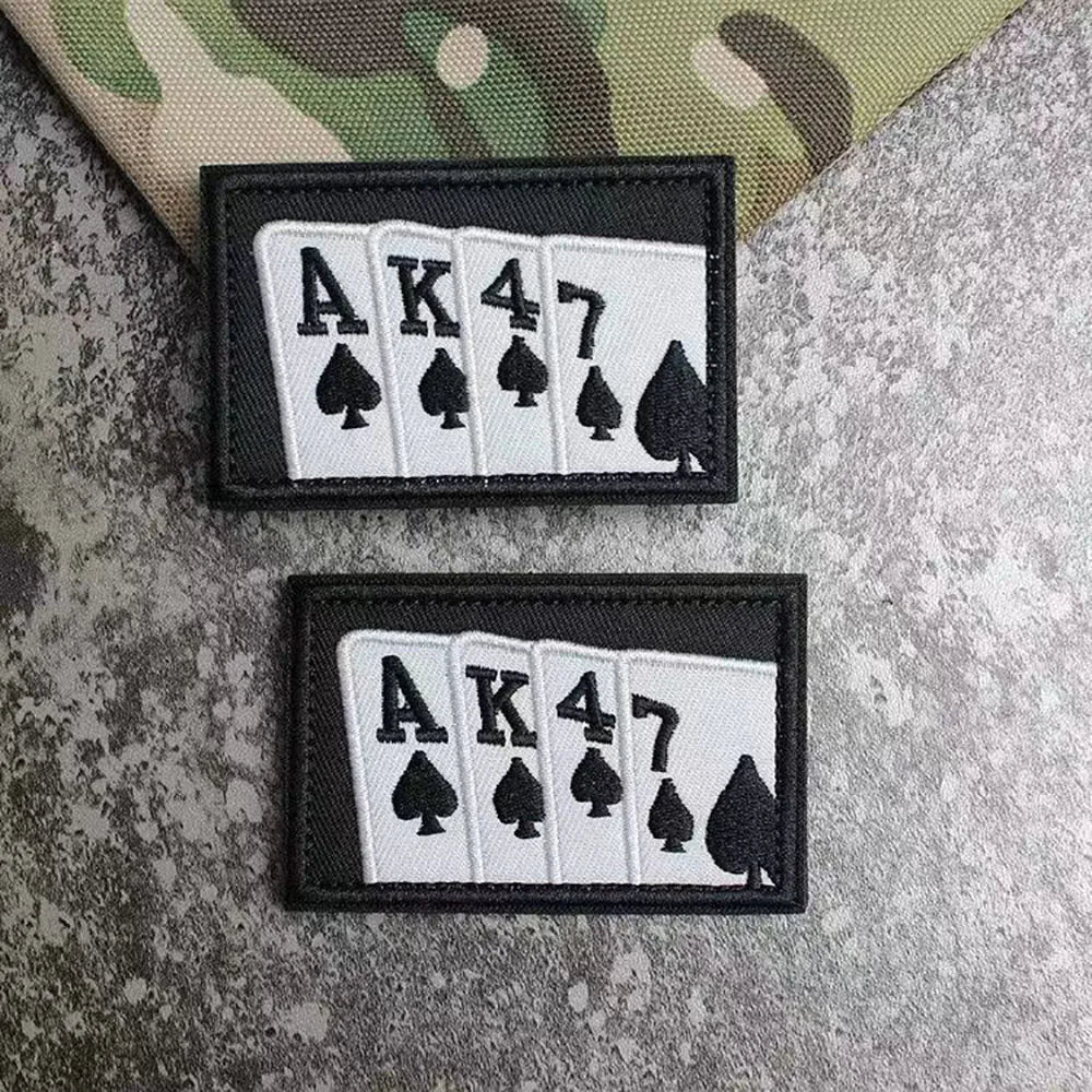 Playing Card AK47 Embroidery Patch