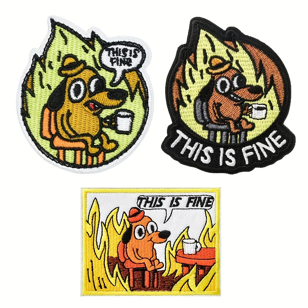 "This Is Fine" Morale Patch Hook & Loop