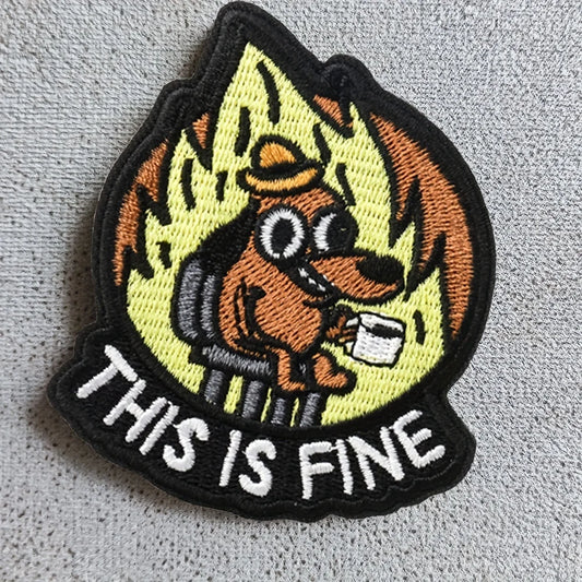 "This Is Fine" Morale Patch Hook & Loop