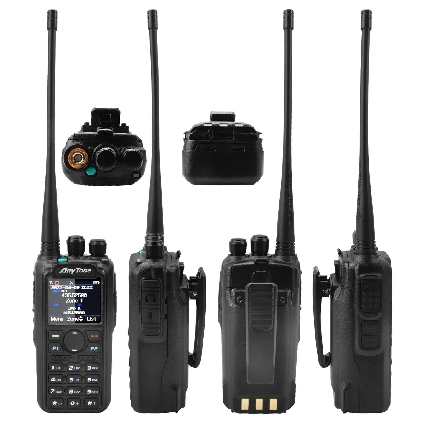 AnyTone AT-D878UVII Plus Dual Band Bluetooth PTT Digital/Analog APRS RX & TX AES256 Ecryption USB-C Charge Walkie Talkie