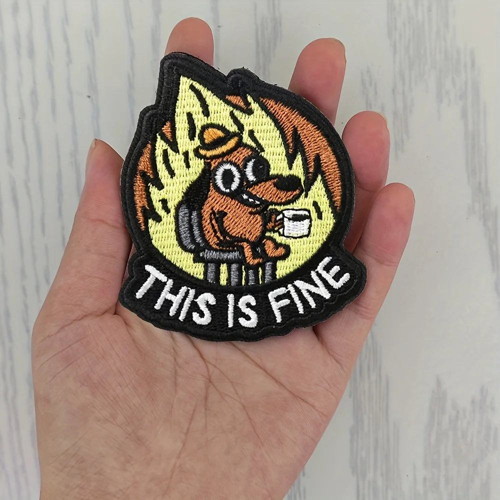 "This Is Fine" Morale Patch Hook & Loop